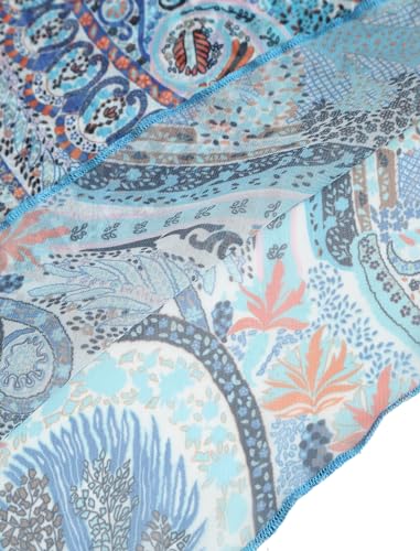 Image of ZAFUL Boho Beach Cover Ups for Women Sarong Coverups Sheer Bikini Chiffon Wraps Skirts for Swimwear
