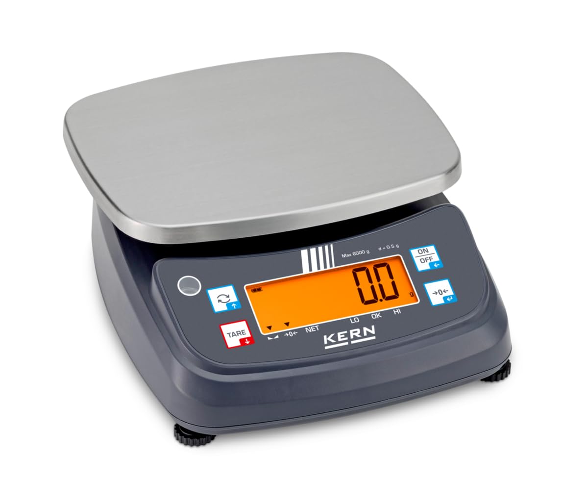 KERN FPB 6K-3 IP68/IP69K Tischwaage, 6 kg, 0,5 g, Edelstahl
