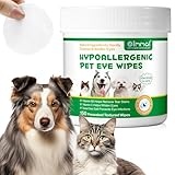 Dog & Cat Eye Wipes 150Pcs, Pet Tear Stain Remover Wipes, Sterile Soft Pet Wipes for Remove Discharge & Mucus Secretions, Pet Cleaning Grooming Deodorizing Wipes for Eyes, Wrinkle, Face