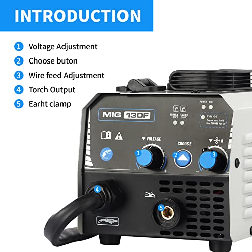 Azzuno MIG130F Mig Welder,Flux Core Welder Machine 110V 130Amp thumb #3