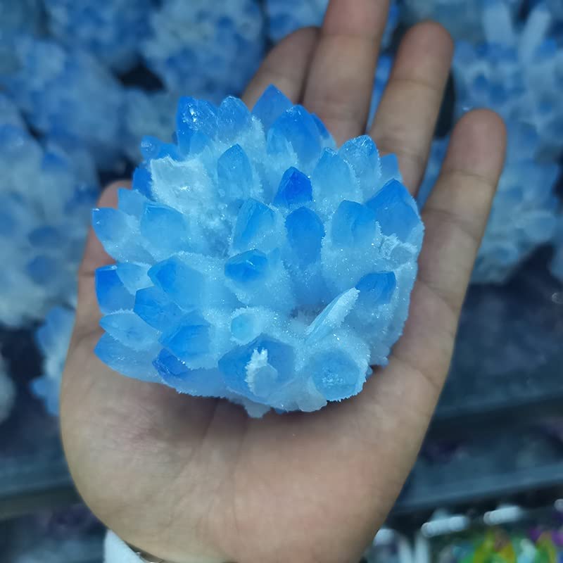 Mineral de cristal azul natural de 300g para decoración del hogar 7