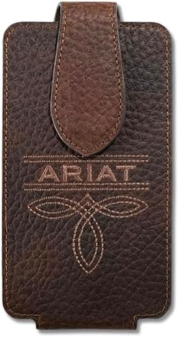 ARIAT Boot Stitch Embroidered Cell Phone Holster, Brown Rowdy, One Size