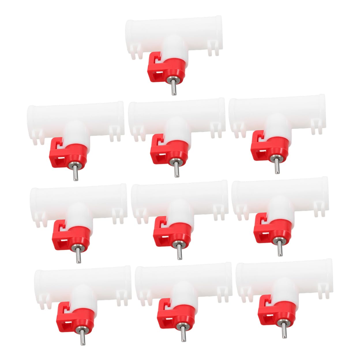 BESPORTBLE 10Pcs Automatic Poultry Waterer Kit Dual Head Straight Through Ball Valve Chicken Drinking Nipple System for Easy Installation Chicken Durable and Reusable Design