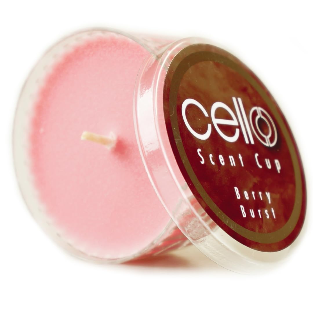 CelloBerry Burst Scent Cup Single. Tealight Scented Candle. High Fragrance Tea Lights Candle. Divine Scented Candle Melt Cup. for Tealight & Candle Holders. Stunning Candle Gifts for Women.