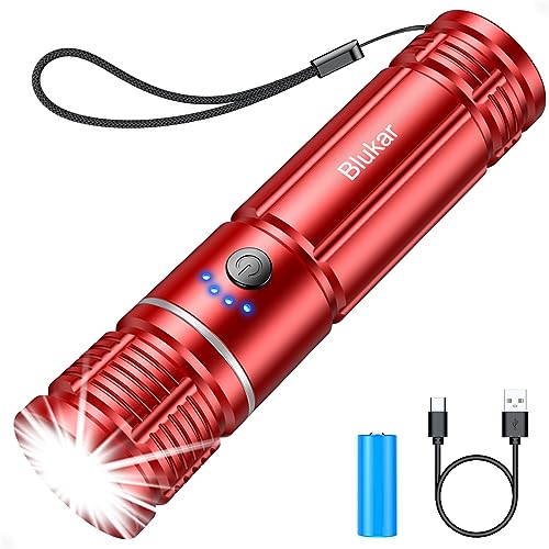 LED-Taschenlampe Mit Rotem Licht - Zoombar, Einfach Zu Bedienen & Ideal Für Outdoor