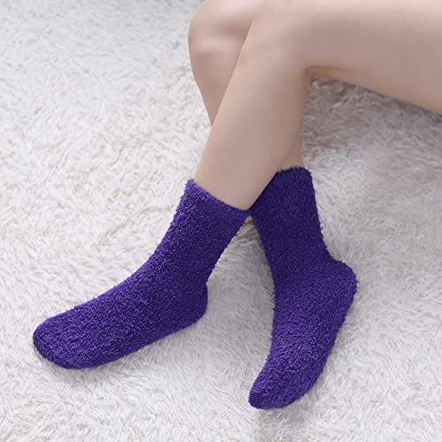 Image of MQELONG Womens Super Soft Fuzzy Cozy Home Sleeping Socks Microfiber Winter Warm Slipper Socks