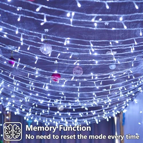 YEGUO 165ft 500 LED White Christmas Lights Outdoor Waterproof, Clear Wire String Lights Indoor, Twinkle Tree Lights Plug in with Timer Memory - Image 5