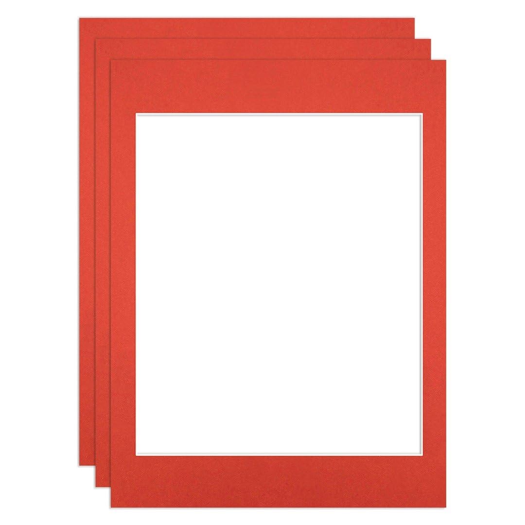 Procut Global 16x12" Poppy Red Picture Mounts to Fit 12x10" Aperture - Precision Cut Cardboard Photo Mount - Ideal for Frames, Prints, Artwork & Certificates - Sizes & Colours Available - 3 Pack โ image 1