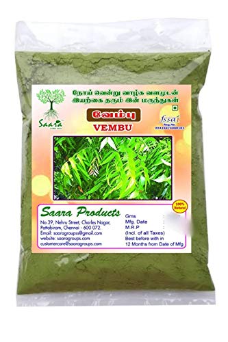 Saara HERBAL FRESH Organic Neem Leaves Powder,100 g | Nim ka poder, Neem ke Patte Face Pack for Pimples Skin and Hair Care Powder (Pack 100 g X 1)
