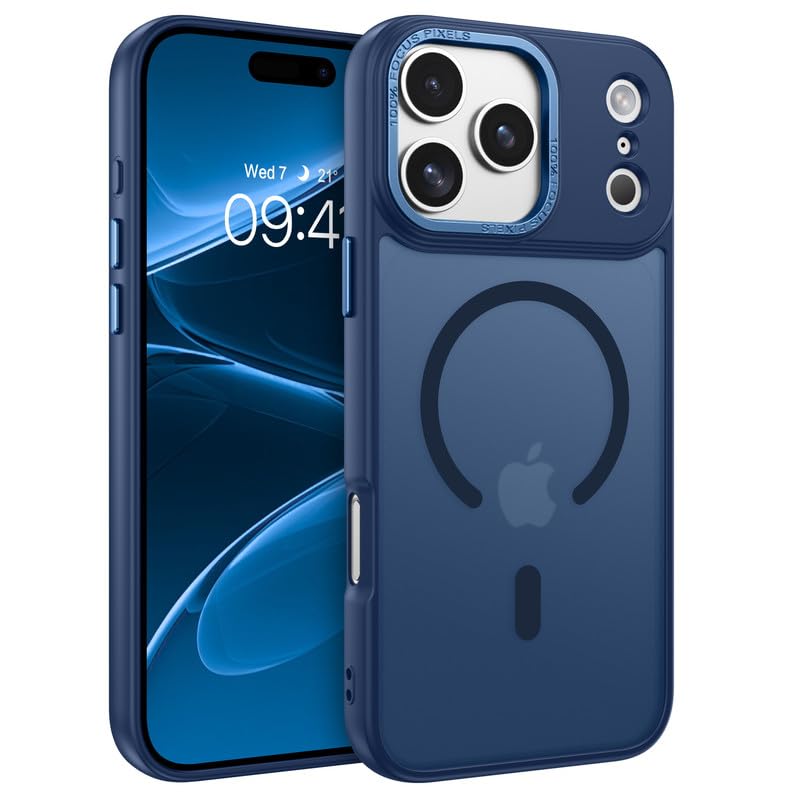 DUEDUE Magnetic Cover Case for iPhone 17 Pro Max Compatible with MagSafe,Translucent Anti Fingerprint Slim Military-Grad