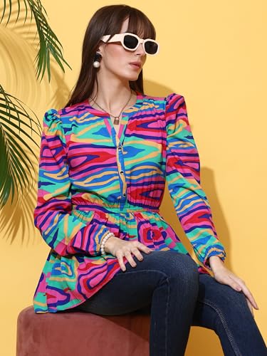 Image of Sheetal Associates Women's Top Shirt Stylish Trendy for Girls | Floral Printed Top | Lightweight Day Comfort