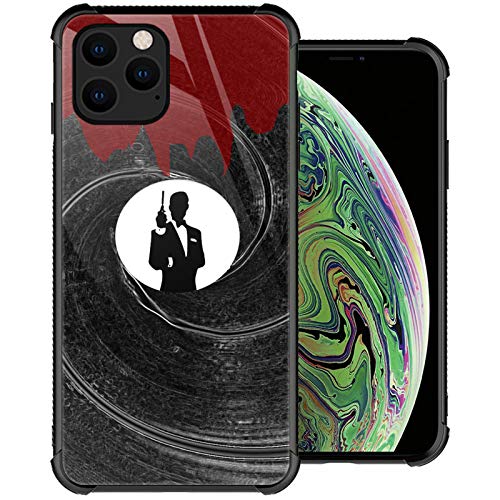 Iphone 12 Case, James Bond Barrel Iphone 12 Pro Cases, Organic Glass Back+Soft Silicone Tpu Shock Protective Case Compatible With Case For Iphone 12/12 Pro 6.1-Inch #TOP1