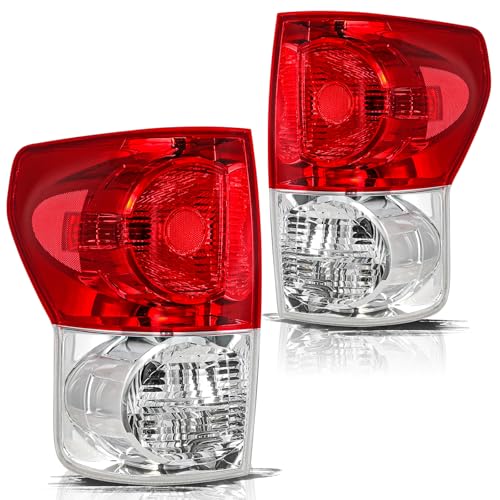 Aosky Tail Light Assembly Compatible with 2007-2013 Toyota Tundra Halogen Taillight All Cap Types (Pair)