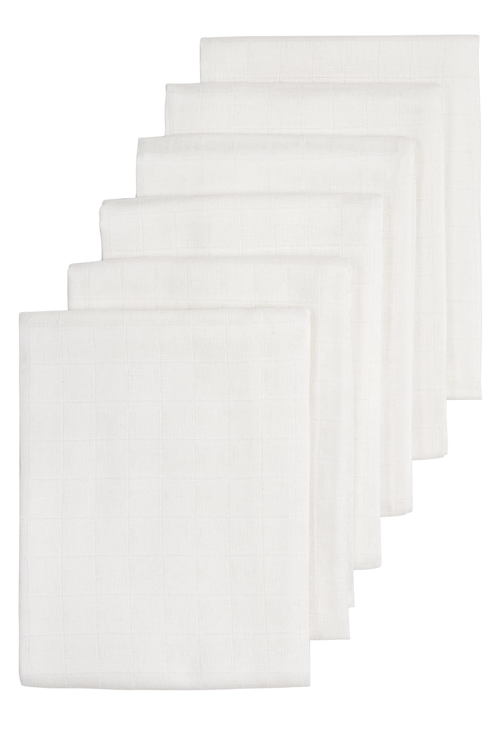 Meyco Baby Mullwindeln 6er Pack - 70x70cm - Musselin Spucktücher - 100 % weiche Baumwolle - Oeko Tex zertifiziert - saugfähig, hautfreundlich & atmungsaktiv - Uni - Weiß