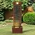 Teamson Home 38.5" Faux Slate Contemporary Outdoor LED Waterfall Fountain with Pebble Base, Red Rock