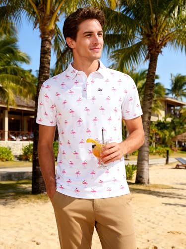 Camisetas polo para hombre Fanient, secado rápido y transpirable, con estampado 3D y estiramiento 4 vías, ideales para golf y deportes al aire libre miniatura 5