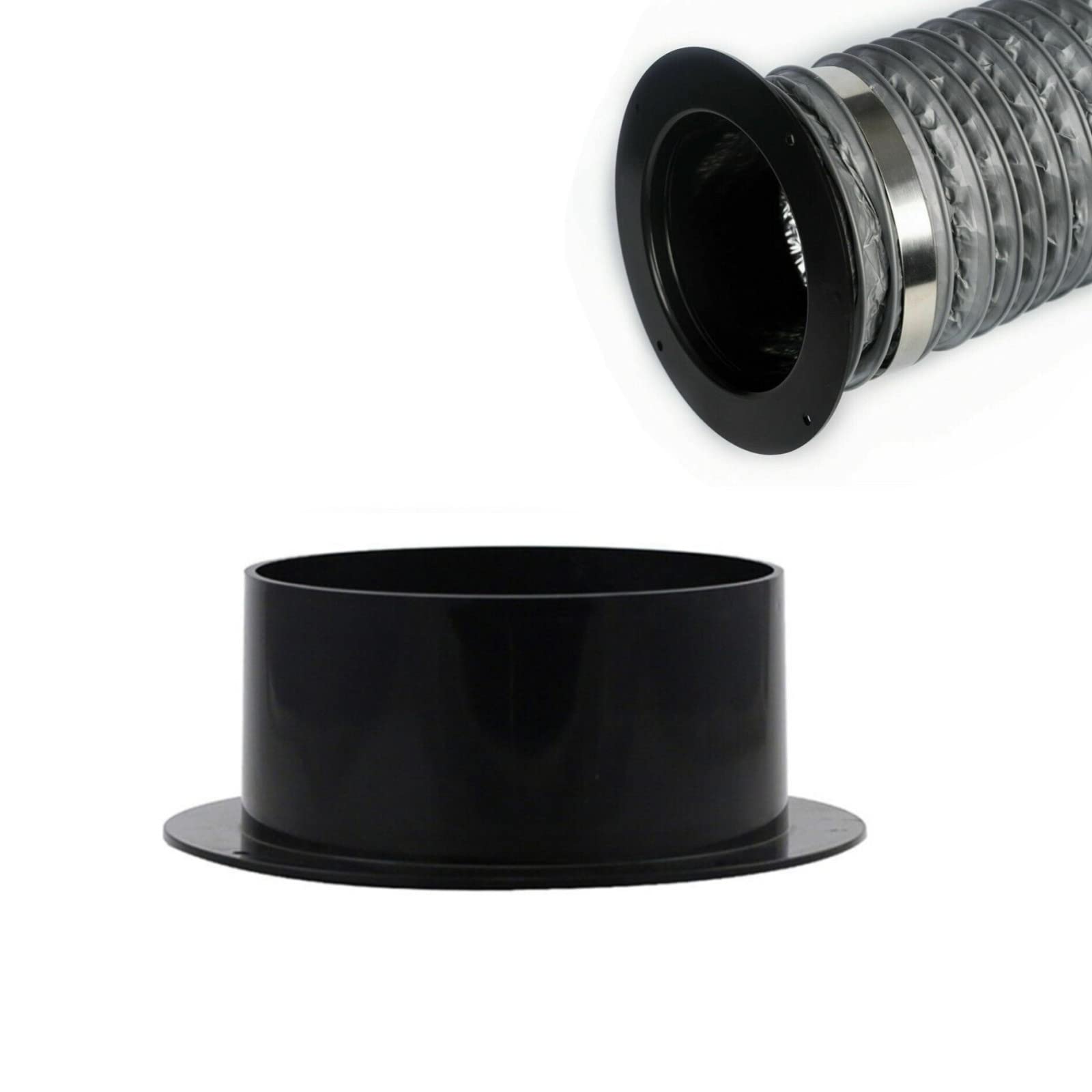 Urpizy 50Mm Duct Connector Flange Abs Straight Pipe Flange Connector Ventilation Ducting Exhaust Pipe Connectors For Duct Fan Kitchen Air Vent Exhaust Ventilator Range Hood