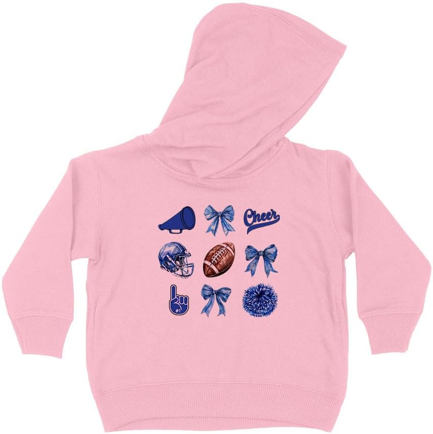 Blue Team Football Cheer Kids Hoodie Sweatshirt Toddler