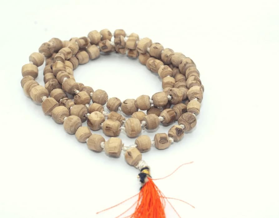 HC- Gaudiya Vaishnav Tulsi japa Mala 108 Beads/ 108 Beads Basil Wood japa mala- Vrindavan (14 mm Bead Size)-image-44