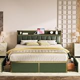 LIKIMIO Platform Bed with 4 Drawers
