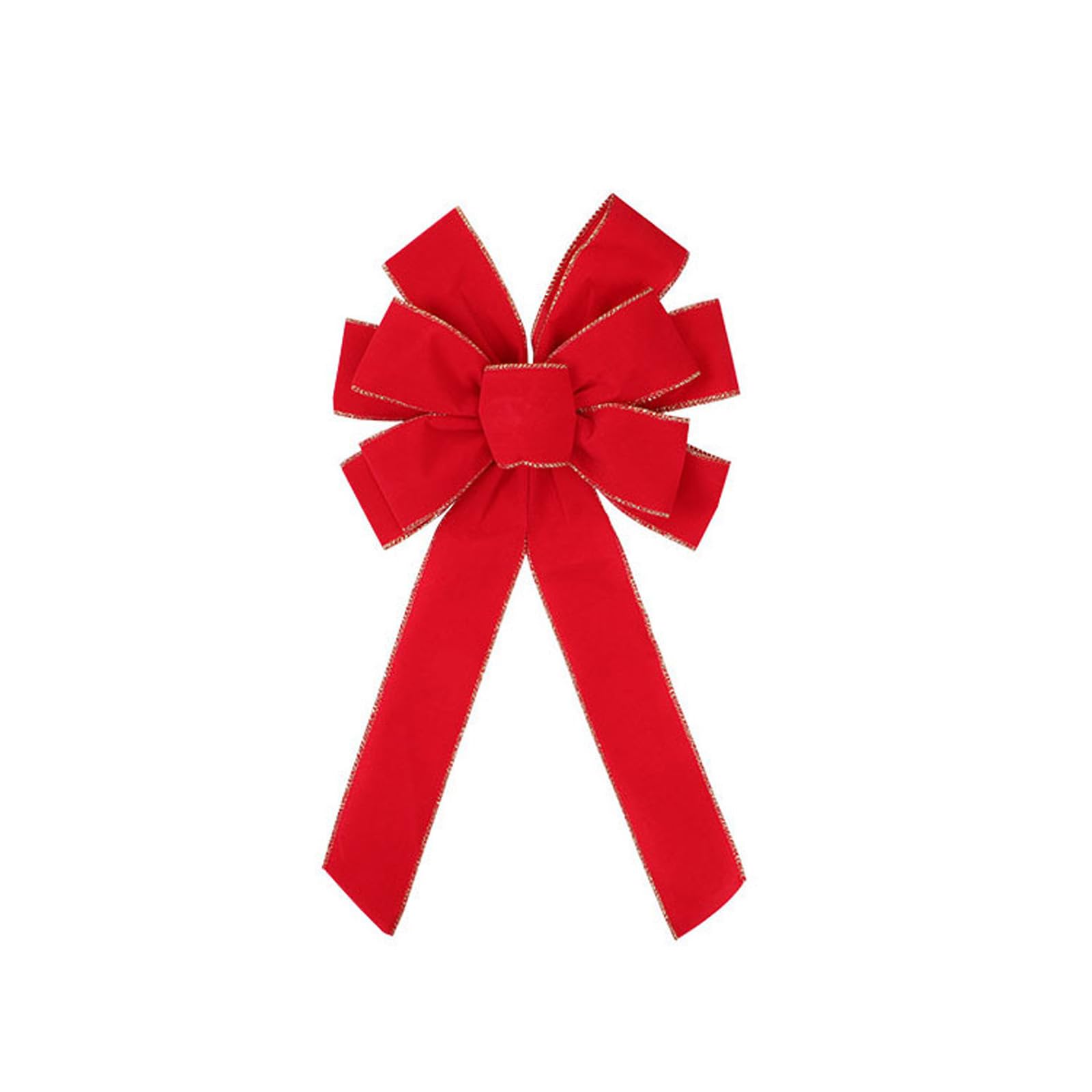 Tsophreniq Bowknot Ornaments with Secure Clips for Christmas Tree & Present Decoration Accessories Christmas Red Flocking Bowknot