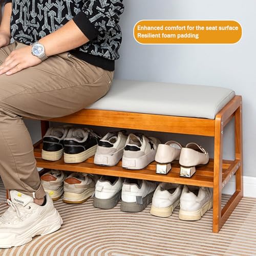 Banc à chaussures 55cm pour petits espaces avec assise et coffre rabattable - 5