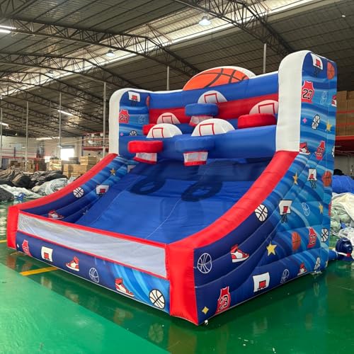 GR8FUN Inflatable Basketball Hoop Shot Game Inflatable Party Basketball Game Easy Set Up with 480wBlower 5 Hoops?for Outdoor Indoor Birthday Parties, Lawn Games, School Events