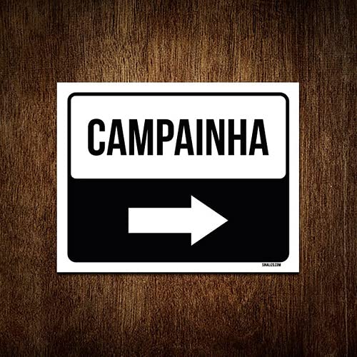 Placa Sinalização Campainha Lado Direito 18x23