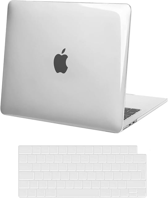 MOSISO Compatible with MacBook Air 13.6 inch Case 2023 2022 Release M2 A2681 Chip with Liquid Retina Display & Touch ID, Protective Plastic Hard Shell Case & Keyboard Cover Skin, Crystal Clear