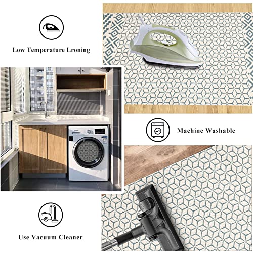 Pauwer Cotton Area Rug Set 2 Piece Washable Printed Cotton Rugs With Tassel Hand Woven Fringe Cotton Rug Runner For Kitchen, Living Room, Bedroom, Laundry Room, Entryway #TOP2