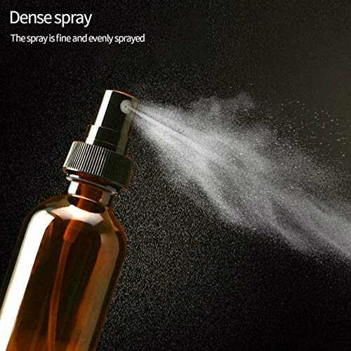 XIAOXIAO 100ml Küçük Amber Cam Sprey Şişesi Boş İnce Sis Cam Şişeler Uçucu Yağlar için Atomizer Sprey Şişesi, Koku Yağı Örneği, Aromaterapi, Kimyasal Sıvı - 5'li Paket