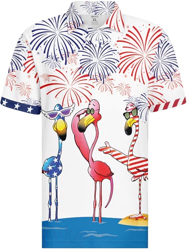 HIVICHI Funny Golf Shirts for Men Crazy Print Pattern Colorful Wild Novelty Performance Moisture Wicking Mens Polo Shirt3