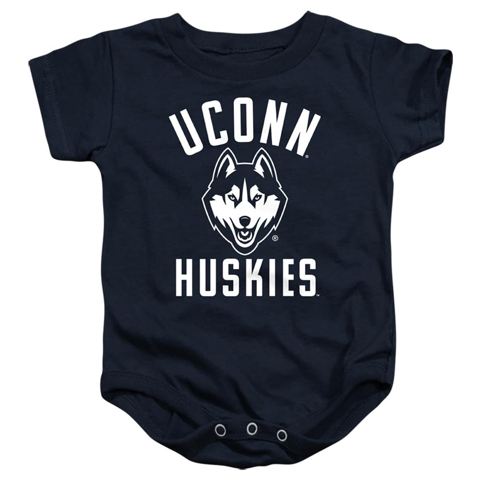 University of Connecticut Official One Color Logo Unisex Infant Snap Suit for Baby,Navy, 18 Months