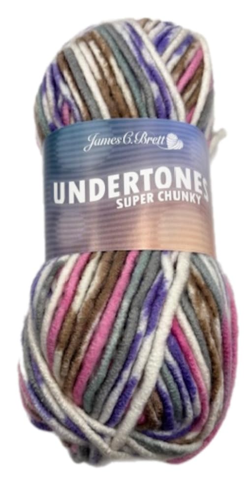 James C Brett Undertones Super Chunky 100g Ball (UT02 Wild Heather, 1 Ball)