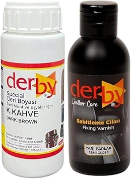 Derby Deri Mont Boyas  100ml, BS-FIX Yar  Parlak Sabitleme Cilas  100 ml ve S nger Koyu Kahve