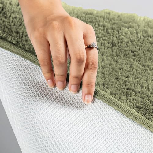 Image of LUXE HOME INTERNATIONAL Microfiber Rectangular Home Bath Mat Super Soft Non Slip Vegas Mats for Bathroom, Kitchen, Bedroom, and Door (40X60 Cm, Green) Pack of 1