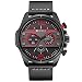 CURREN Original Brand Men's Sports Waterproof Leather Strap Wrist Watch 8259 All Black