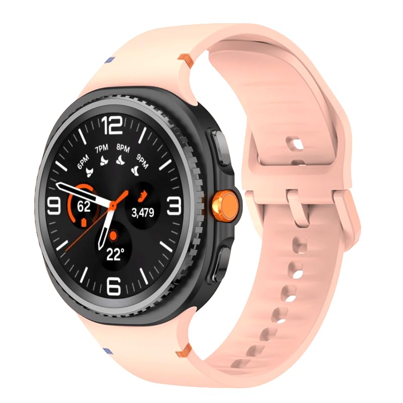 Image of YODI Strap Bands Compatible With Samsung Galaxy Watch 8 40mm 44mm /Watch 8 Classic 46mm Band,silicone strap with stitching Design Wristband for Galaxy Watch 8 /8 Classic Small /Large Size