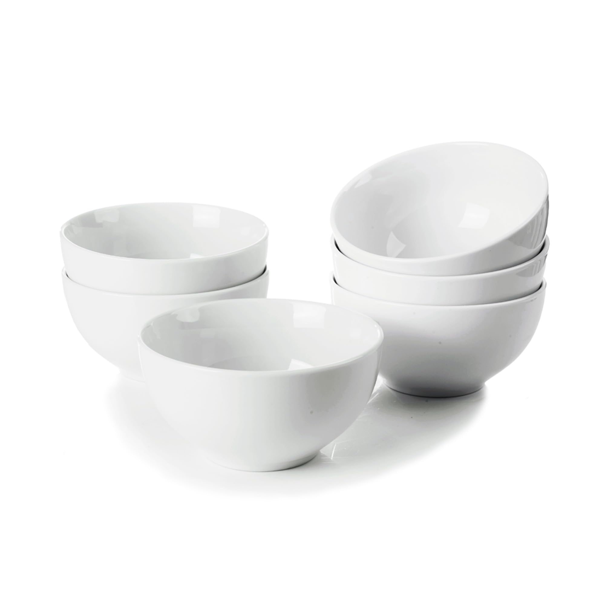WishDeco Müslischalen, Suppenschalen Porzellan Weiß, Dessertschalen, Frühstücksschalen Keramik