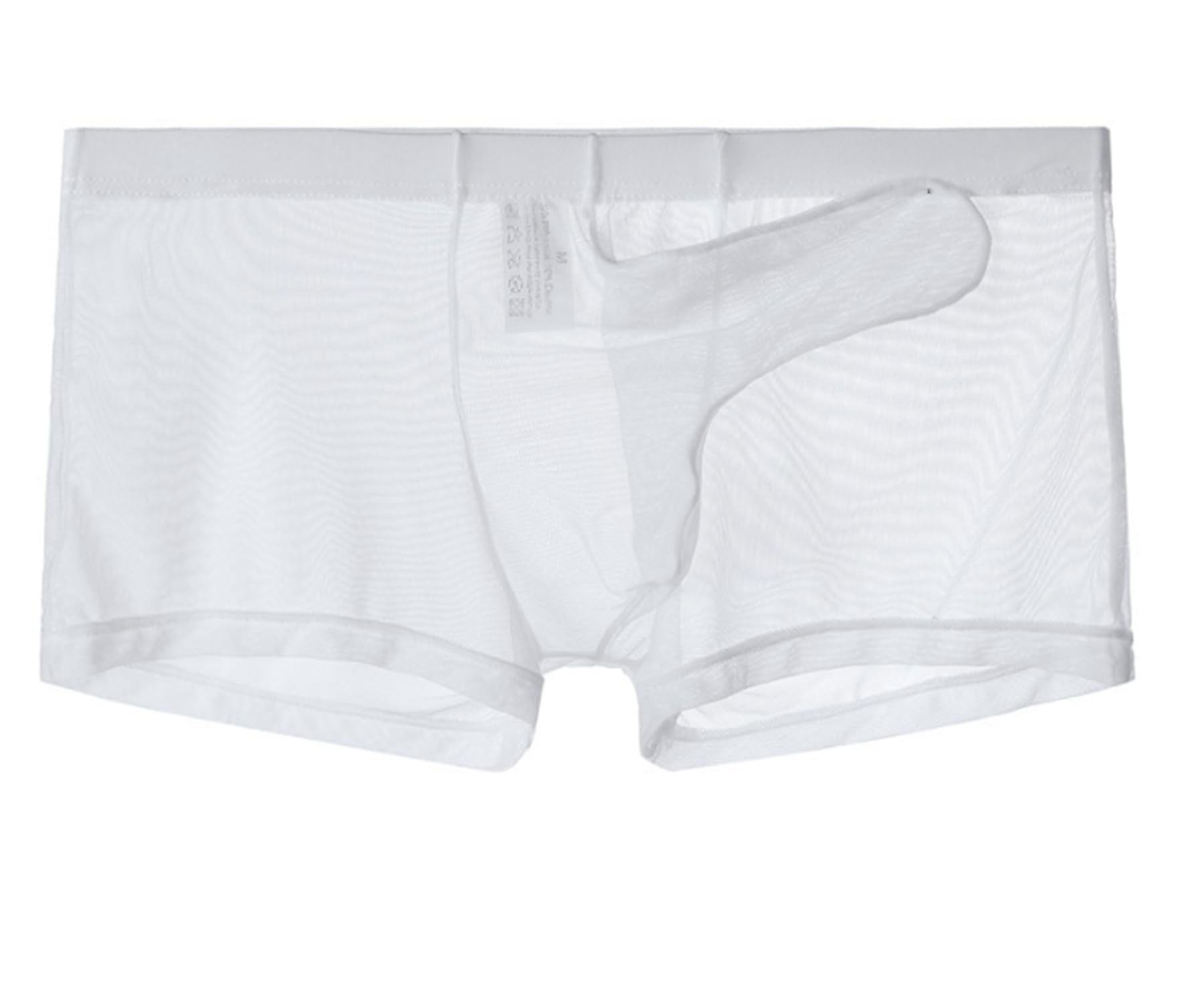 Lclvld Men's White Shorts Sexy Boxer Briefs Transparent Underwears Gauze Breathable Sexy Elephant Trunk Shorts