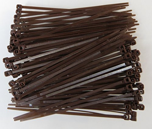 100pcs 4 Inch 2.5x100mm Brown Miniature Nylon Cable Tie