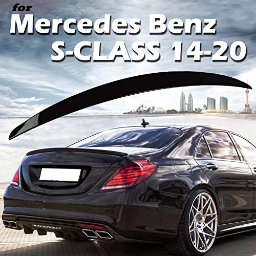 2014-2020 Black Rear Spoiler Wing for Mercedes Benz S Class W222 Sedan S450 S550 S560 S63 4 Door Piano Gloss Trunk Lid Duckbill 2015 2016 2017 2018 2019