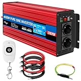 LIVRAISON - 1x convertisseur de tension 24V 220v /230V pur sinus 4000W, 1x manuel d'instruction, 1x jeu de câbles de connexion à la batterie, 1x télécommande sans fil. 12 mois de garantie avec remplacement gratuit.Si vous avez des questions sur l'utilisation et la puissance de la machine, n'hésitez pas à nous contacter.