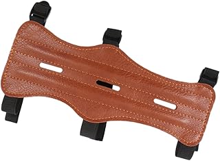 HONMEET Protector de Brazo de Cuero de Vaca Cómodo Transpirable Correa de Seguridad Ajustable Color Marrón Adecuado para Mano Derecha o Izquierda