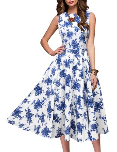 Image of Simple Flavor Women's Vintage Dress Sleeveless O-Neck Party Cocktail Dress
