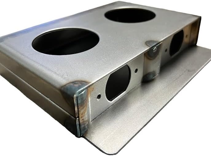 JM Steel 1 14 "Cerradura de puerta de doble agujero. Caja de bloqueo doble de 1.25 pulgadas. para perilla de manija de puerta y perilla de perno