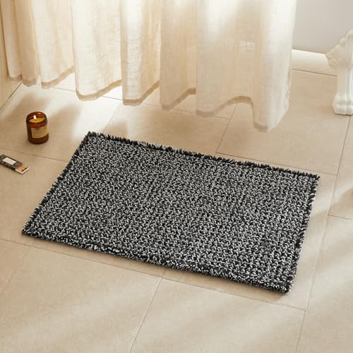 TYUU Waffle Black White Bath Mat