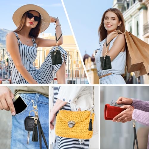 Image of KNGITRYI Small Wristlet Wallets for Women RFID Credit Card Holder Wallet Keychain Wristlet Wallet Credit Card Wallets for Women (Black)