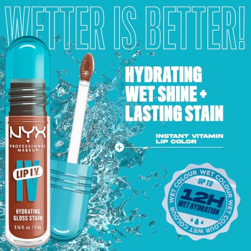 NYX Professional Makeup Lip Gloss and Lip Stain, Lip IV Hydrating Gloss Stain, Up to 12 Hour Hydration, High Pigment - Image 3