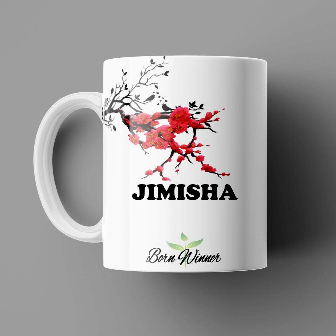 Name Printed Jimisha Name Mug for Coffee White Ceramic Mug (350)ml